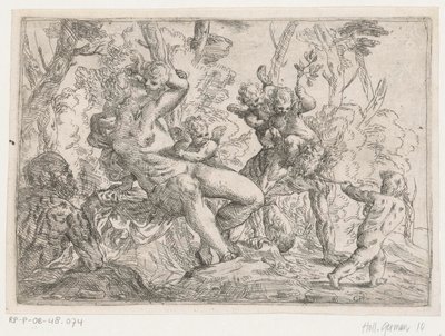 En satyr fanget av putti og Venus av Giovanni Pietro Possenti