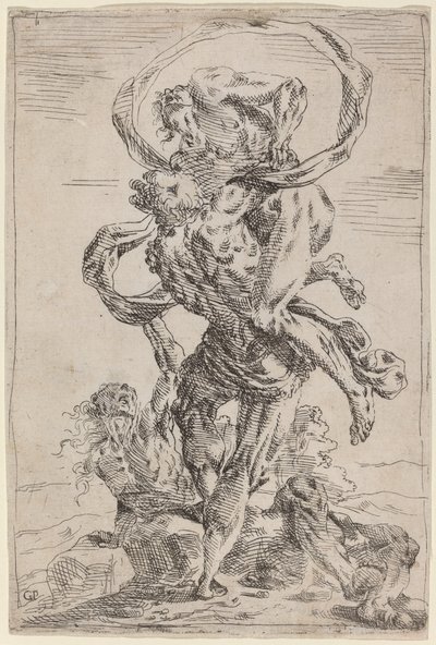 Hercules og Antaeus av Giovanni Pietro Possenti