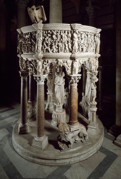 Stol. Marmorskulptur av Giovanni Pisano (1248-1314). 1302-1311 Cathedrale of Pisa (Cathedral of Santa Maria Assunta di Pisa), Italia av Giovanni Pisano