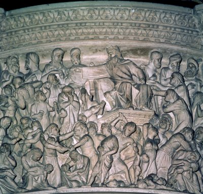 Detalj av Prekestol, 1302-10 marmor av Giovanni Pisano