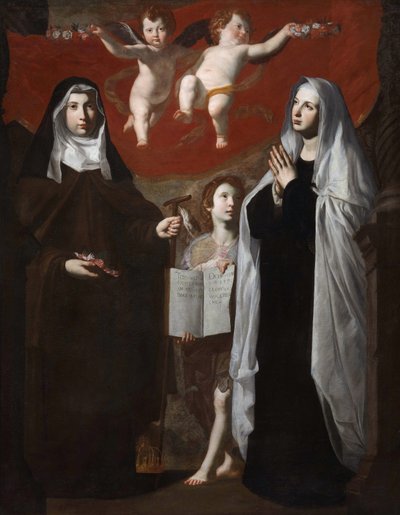Den hellige Elizabeth av Ungarn og den hellige Frances av Roma, 1634 av Giovanni Ricca