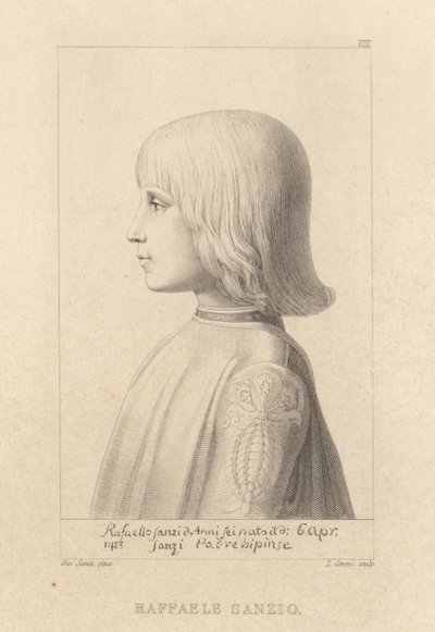 Portrett av kunstneren Raphael som ung gutt av Giovanni Santi or Sanzio