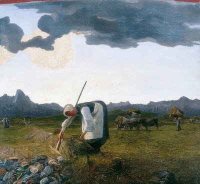 Høsting. 1889-98 av Giovanni Segantini