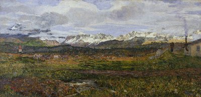 Landskap på Maloja eller gå tilbake til hjembyen av Giovanni Segantini