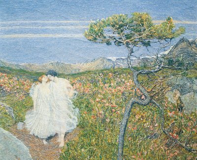 Kjærlighet ved livets fontene eller elskere ved livets kilder, av Giovanni Segantini, detalj av Giovanni Segantini