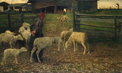 Return to fold, av Giovanni Segantini (1858-1899) av Giovanni Segantini