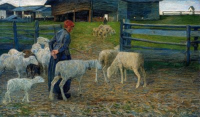 Gå tilbake til stallen. 1888 av Giovanni Segantini
