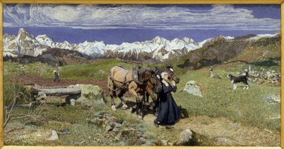 Alpene om våren (1879, Olje på lerret) av Giovanni Segantini