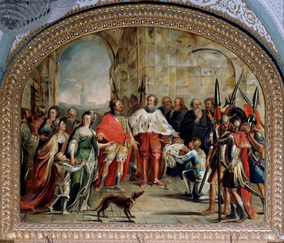 James I av Kypros blir løslatt av dogen til Genova Leonardo Montaldo, i 1383 (maleri av Giovanni and Tagliafichi Emanuele David
