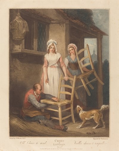 Gamle stoler å reparere av Giovanni Vendramini after Francis Wheatley