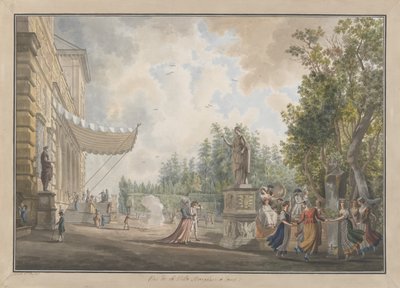 Villa Borghese, ca. 1780. Skapere: Giovanni Volpato, Louis Ducros. av Giovanni Volpato, Louis Ducros