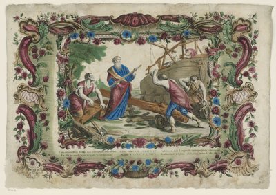 Bygging av Noahs ark Noe arcam construct / Noe fabrica l