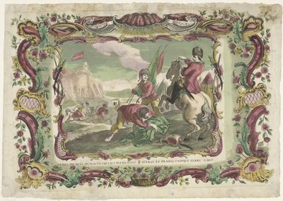 Soldaten in een strijd voor een fort Ved å trykke bak den frådende hesten kommanderer lederen kampens premier / han befaler å bære byttet fra alle kanter (tittel på objekt) av Giovanni Volpato (possibly)