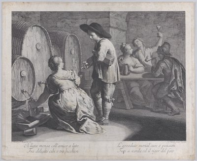 En barpike som fyller krus..., 1760-70. av Giovanni Volpato
