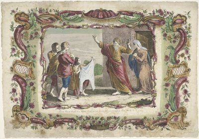 Josefs blodfargede kappe vist til Jakob The Life of Joseph (serietittel) av Giovanni Volpato