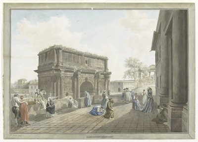 Utsikt over Septimius Severus-buen i Roma L