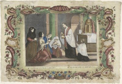 Eukaristiens sakrament III. sacramentum eucaristia / III. sacramento la eucaristia (tittel på objekt) De syv sakramenter (serietittel) av Giovanni Volpato