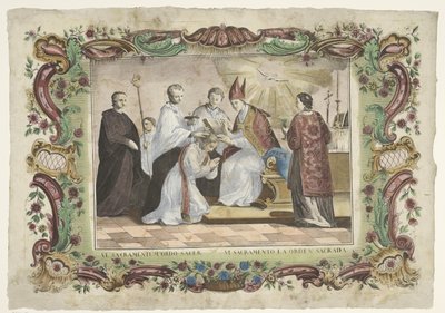 Prestedømmets sakrament VI. sacramentum ordo sacer / VI. sacramento la orden sacrada (tittel på objekt) De syv sakramenter (serietittel) av Giovanni Volpato
