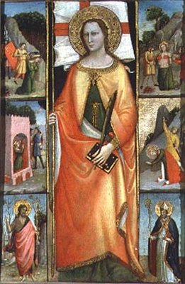 St. Reparata, med Scenes of Martyrdom og SS. Døperen Johannes og Nicolas (tempera på panel) av Giovanni di Niccolo del Biondo