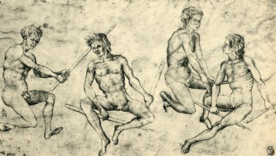 Fire nakne menn, midten av slutten av 1400-tallet, 1943. av Giovanni di Paolo