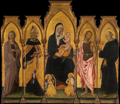 Madonna og barn med hellige, 1454. av Giovanni di Paolo