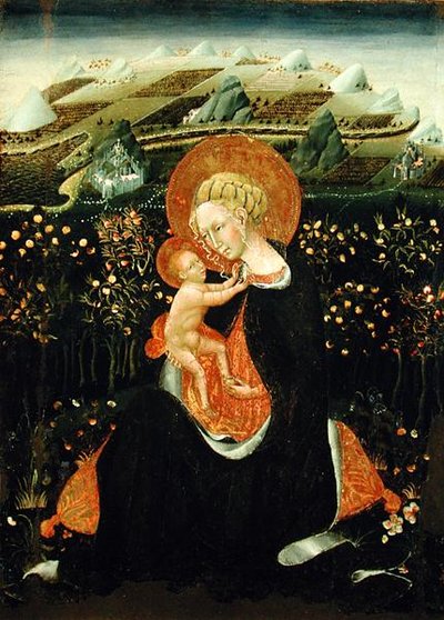 Madonna of Humility, ca. 1450-60 (tempera på panel) av Giovanni di Paolo di Grazia