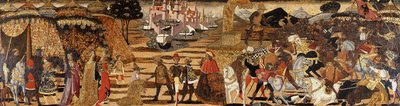Slaget ved Issus og familien til Darius før Alexander - en kassonefront, av Giovanni di Ser Giovanni Scheggia