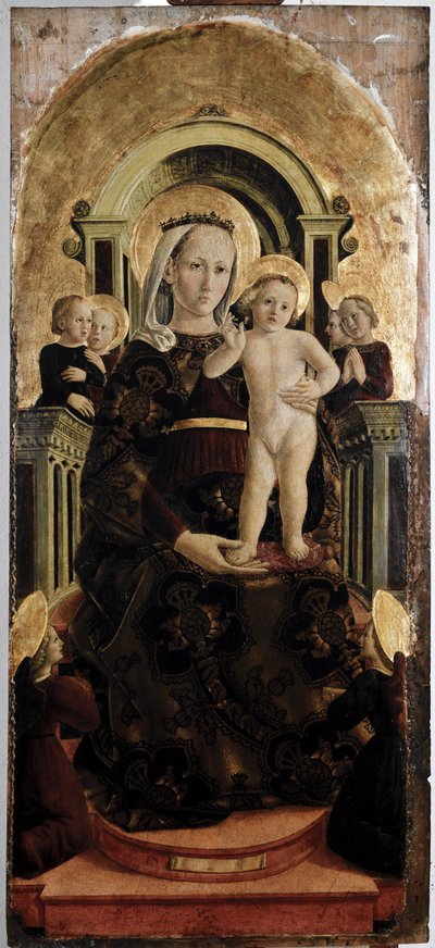 Jomfru og barn - olje på panel av Girolamo Giovanni