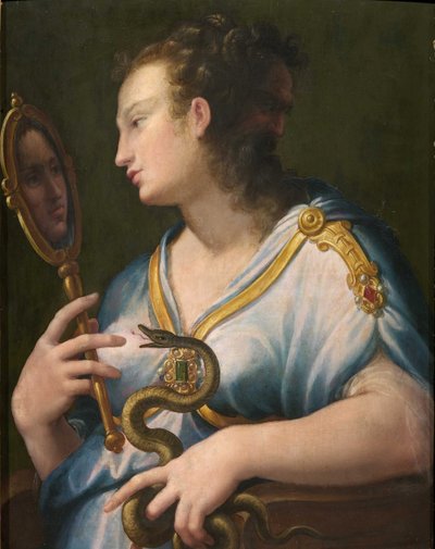 Allegorie de la prudence - Allegory of Prudence par Macchietti, Girolamo (ca. 1535-1592). Olje på lerret, størrelse: 71x57, , Privat samling av Girolamo Macchiatti