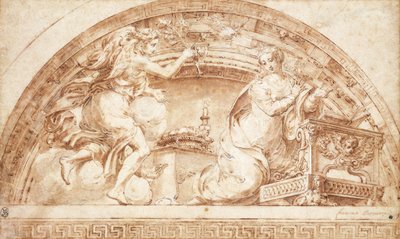 The Annunciation: A Design for a Lunette, av Girolamo Mazzola Bedoli