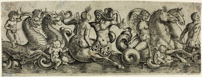 Fris med tritoner og nymfer av Girolamo Mocetto