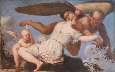 Allegori om tiden som løper bort, c. 1755-1759 (olje på lerret) av Girolamo Pellegrini