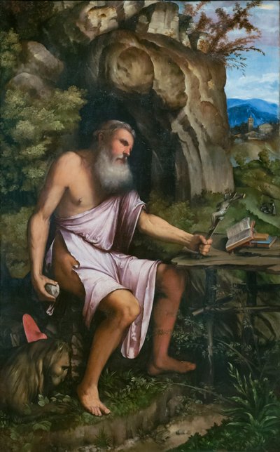 Den botferdige helgenen Hieronymus av Girolamo Romanino