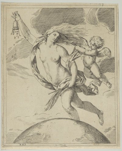 Formue flyr over kloden..., ca. 1660-80. av Girolamo Scarsello