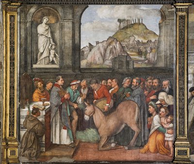 Muldyrets mirakel, Northern Wall, School of the Saint, detalj av 2195188 av Girolamo Tessari