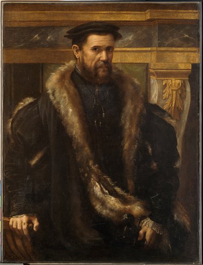 Mannsportrett, ca. 1550 (olje på lerret) av Girolamo da Carpi