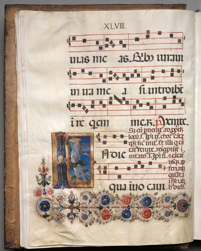 Antifonar: Initial, engel, ca. 1470-1480. av Girolamo da Cremona