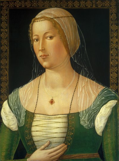 Portrett av en ung kvinne, ca. 1508. av Girolamo di Benvenuto