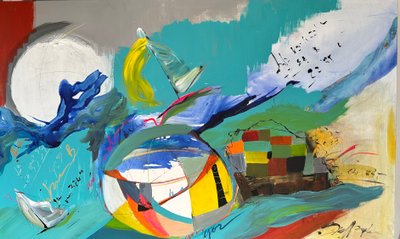 Ad Sidera (akryl på lerret) av Gisela Gaffoglio