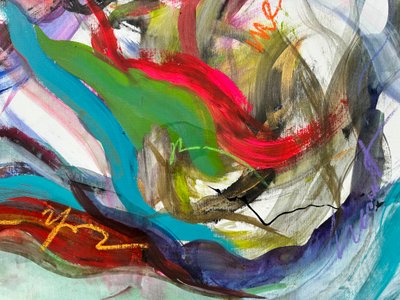 Sammenfiltrede følelser (akryl på lerret) av Gisela Gaffoglio