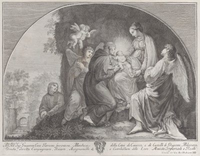 Tilbedelse av Kristus av Saint Francis, 1723-59. av Giuliano Giampiccoli