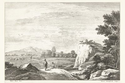Landskap med noen figurer Italienske landskap (serietittel) av Giuliano Giampiccoli