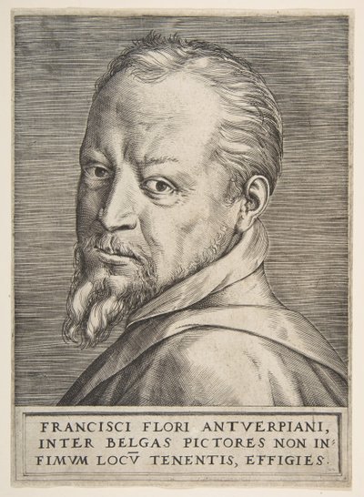 Bysteportrett av Frans Floris, 1531-76. av Giulio Bonasone