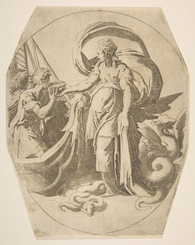 Circe and the Companions of Ulysses, 1500-tallet. av Giulio Bonasone