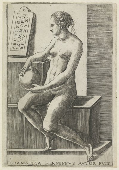Grammatikk Grammatikk hermippus autor fuit (tittel på objekt) De syv liberale kunstene (serietittel) av Giulio Bonasone