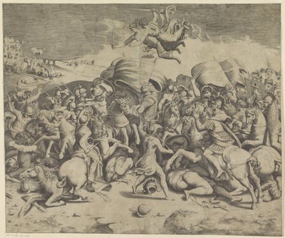 Slaget ved Milvian Bridge av Giulio Bonasone