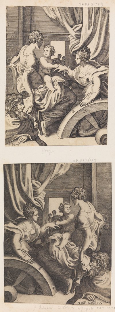 St. Catherines mystiske ekteskap. av Giulio Bonasone