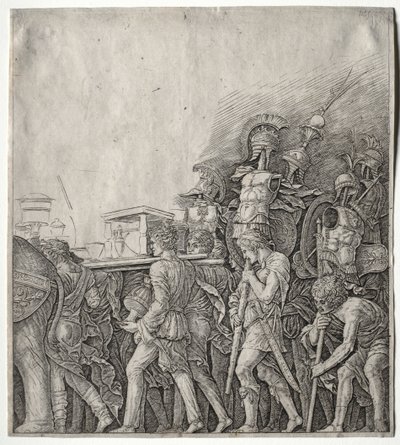 The Triumphs of Caesar: The Corselet Bearers, ca. 1498. av Giulio Campagnola