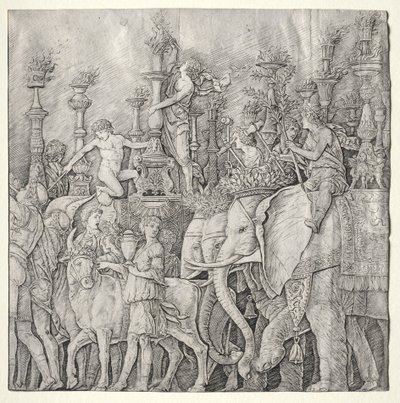 The Triumphs of Caesar: The Elephants, ca. 1485-1490. av Giulio Campagnola