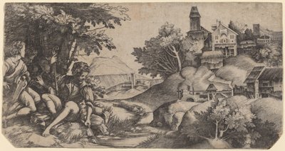 Hyrder i et landskap av Giulio Campagnola and Domenico Campagnola
